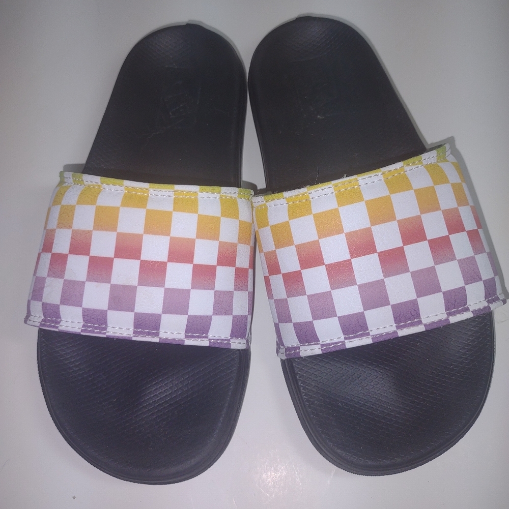 4 KidsVans Checkered Slide Sandals